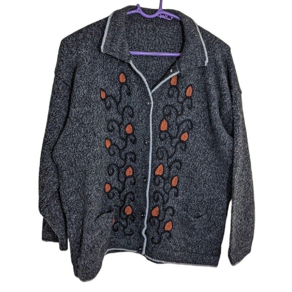 Creaciones Jean Paul Cardigan Sweater Alpaca Handmade Pockets Large